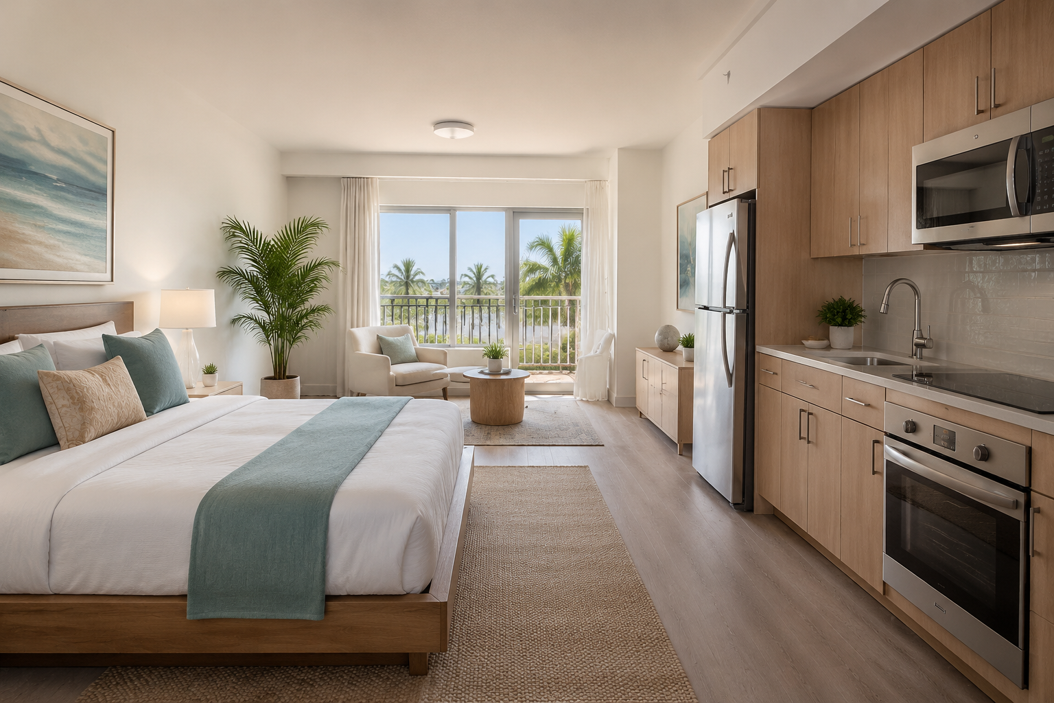 Bright furnished studio and apartment cleaning service